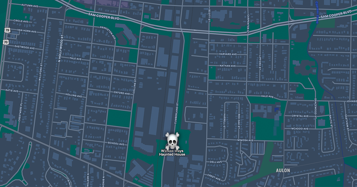 Location of Wicked Ways Haunted House tagged on Apple Maps 