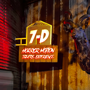 Sign for new Wicked Ways 7D Horror Motion Theatre Experience